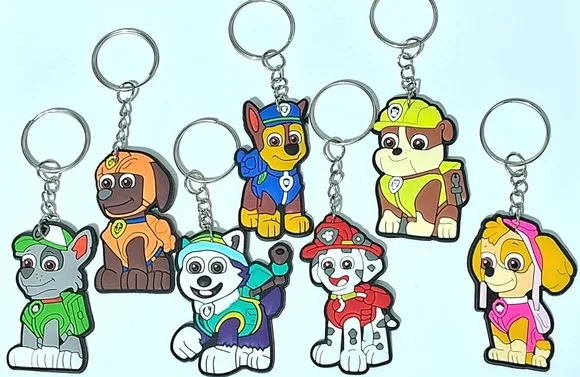 Chaveiro Patrulha Canina 5cm Emborrachado Pcts com 8 Peças