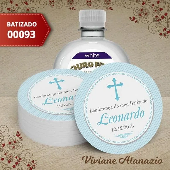 Adesivo Água Ouro Fino Batizado - 00093