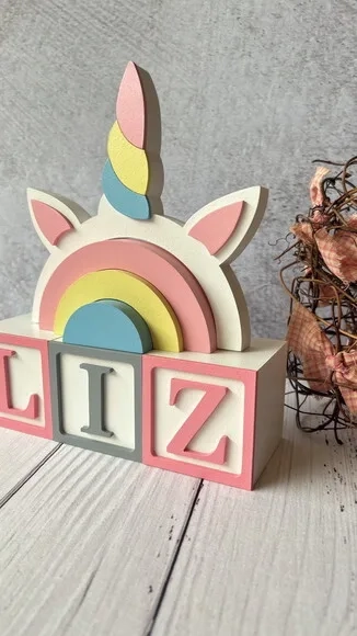 Candy Colors-cubos 6x6cm+arco Íris Unicórnio Decoração Bebê