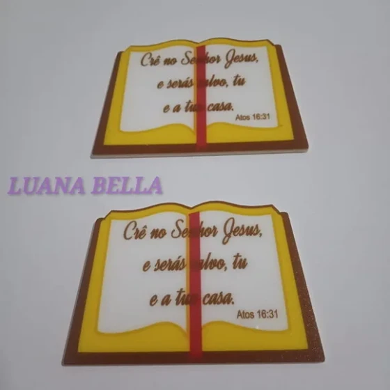 Aplique em acrílico de Livro Bíblico - pct c/5 unidades