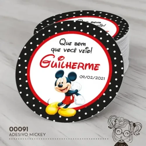 Adesivo Redondo Mickey - 00091