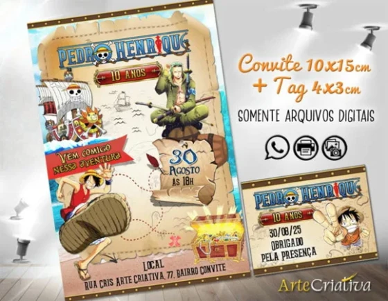 Convite Digital C/tag One Piece