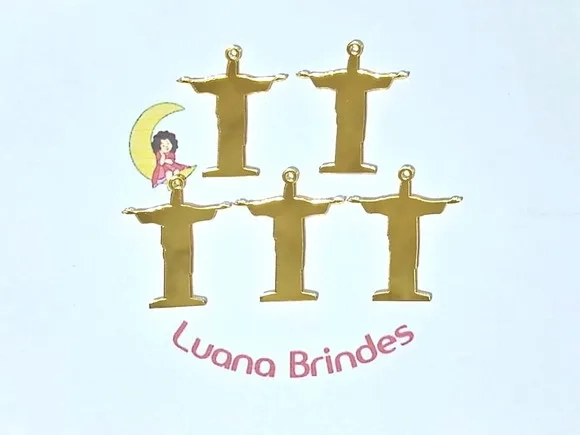 Aplique Cristo Redentor Acrílico Espelhado Pct C/10 Unidades