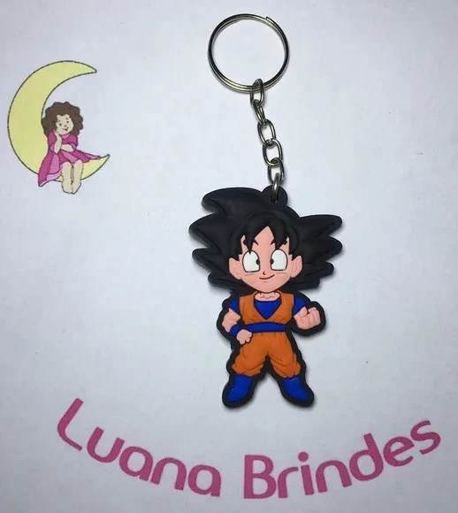 Chaveiro Goku Dragon Ball Emborrachado Pct C/3 Und