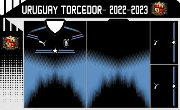 Vetor Da Camisa Uruguay Torcedor- 2022-2023