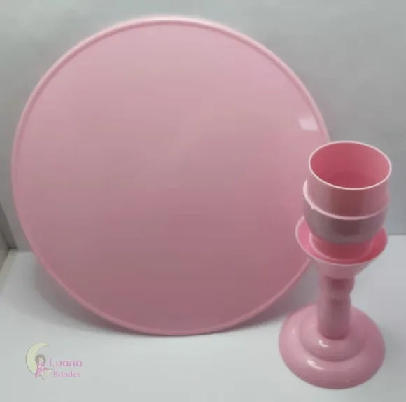 Boleira cor Rosa de Plástico - 28cm - 1 unidade.