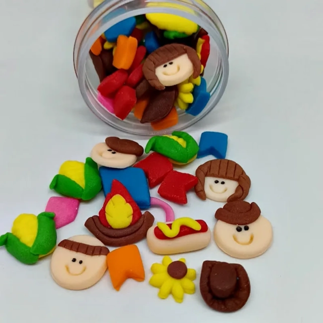Box 40 Mini Confeitos Festa Junina para decorar doces
