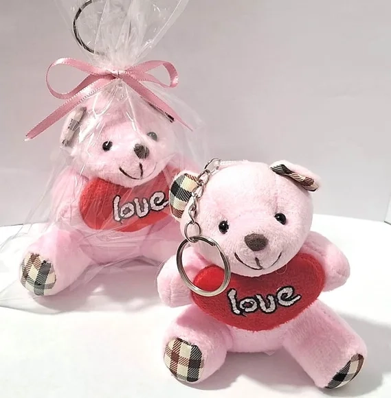 Chaveiro Urso de Pelúcia 10cm Pacotes com 2 Peça