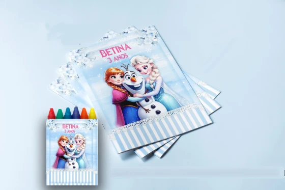 Revista para colorir com Giz de cera Frozen