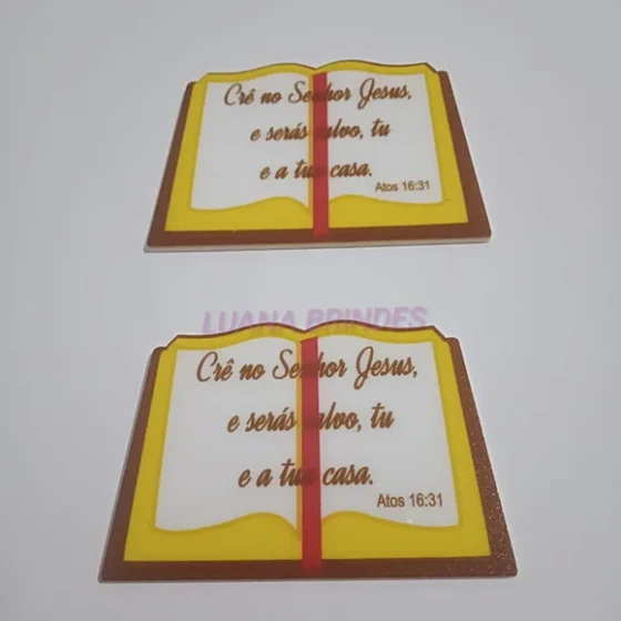 Aplique Livro Bíblico de Acrilico Pct 5 Unidades