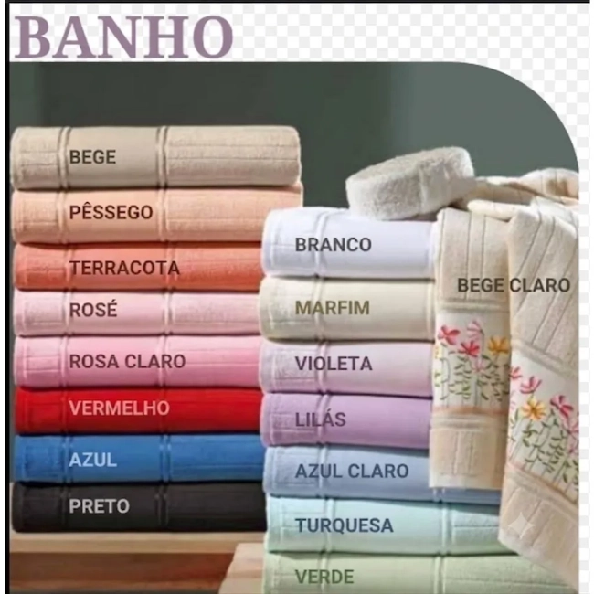 Kit Toalha De Banho E Rosto Bordada Personalizada Belo Ponto