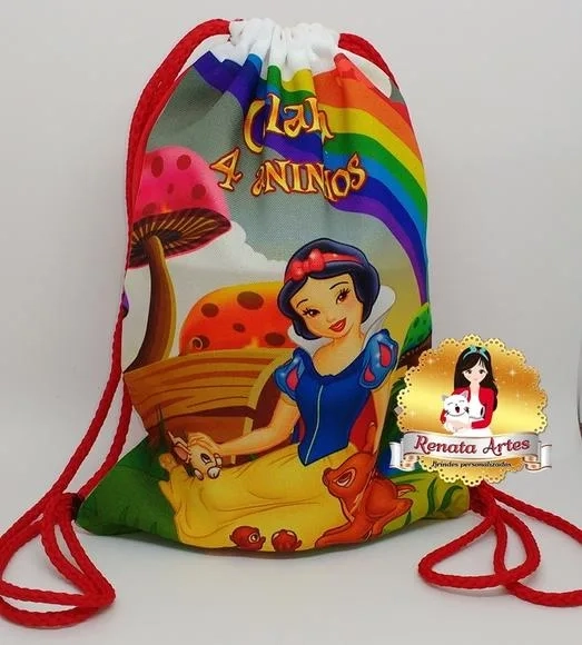 Mochila de Tecido Branca de Neve