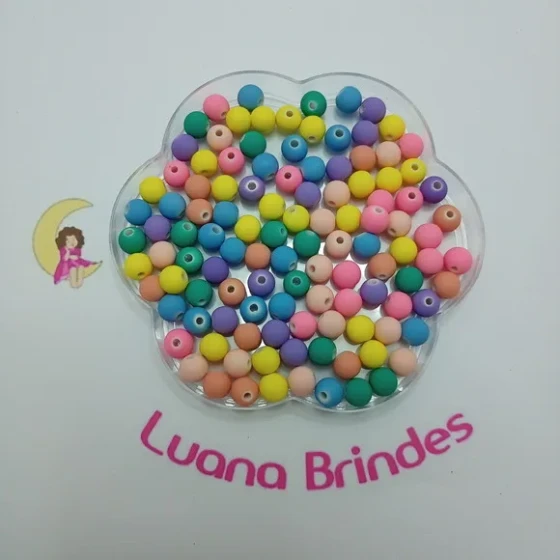 Bola Emborrachada Colorida 8mm Pct 100 Unidades