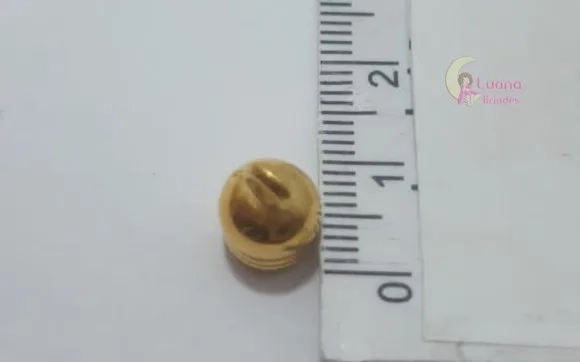 Terminal Redondo De Metal Dourado - Pct C/10 Unid