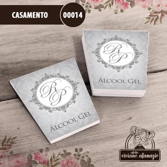 Adesivo Bisnaga Álcool Gel Monograma - 00014