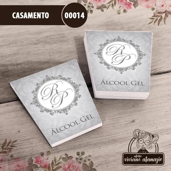 Adesivo Bisnaga Álcool Gel Monograma - 00014