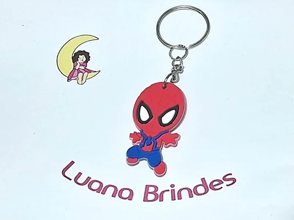 Chaveiro Homem Aranha Emborrachado Pacote com 6 Unidades
