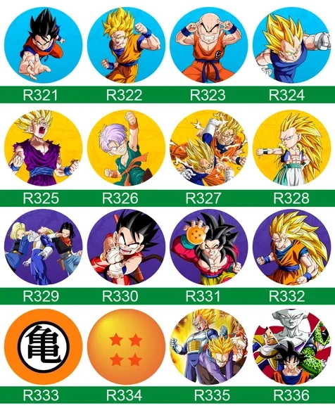 Bottons Dragon Ball - Button Boton