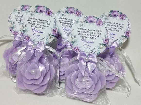 Lembrancinha Aniversário 70 Anos: Sabonete Flor Camélia Luxo