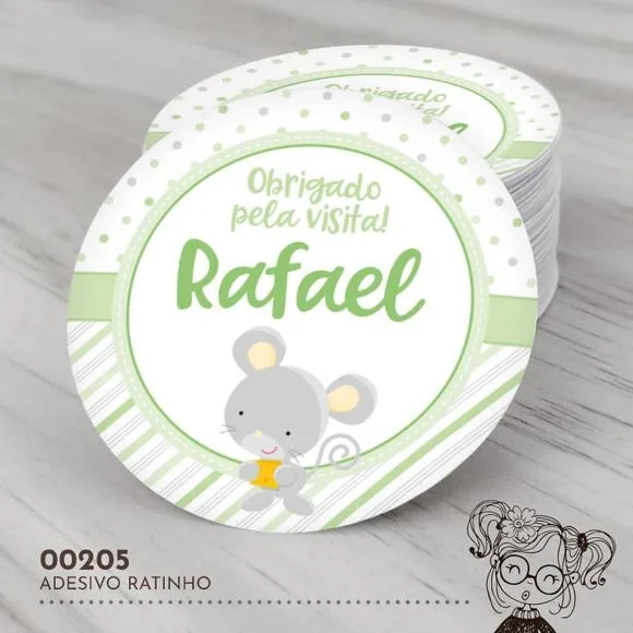 Adesivo Redondo Ratinho - 00205