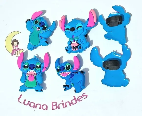 Pins para Cadarço Stitch Emborrachado 8 Unidades Variados