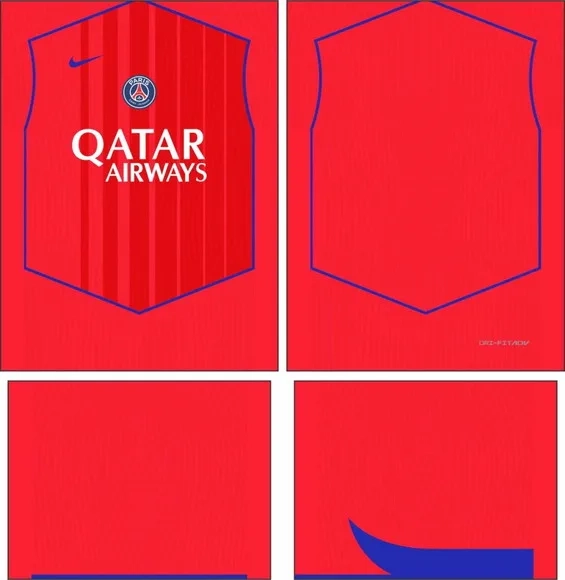 Arte Vetor Camisa Psg Terceira 2025-2026