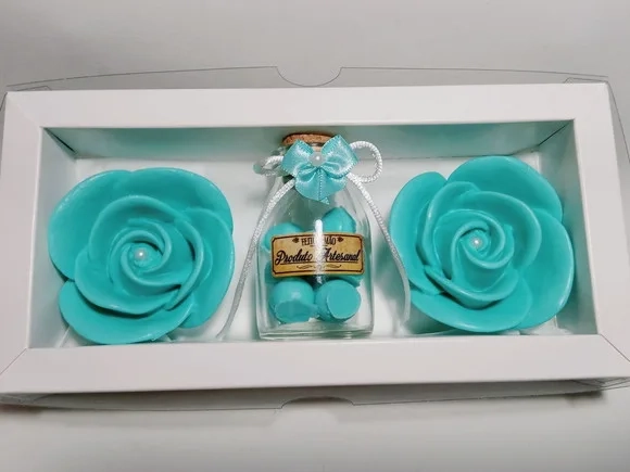 Kit Presente de Aniversário, Pote de Pérolas com Sabonetes