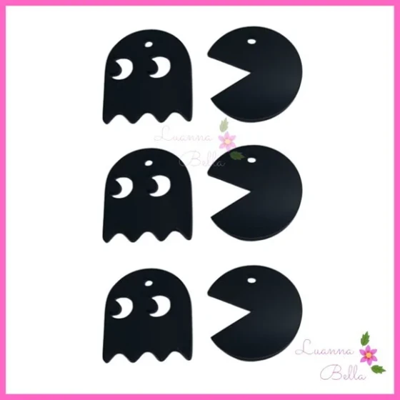 Pingente de Acrílico Preto Pac Mem- Pct c/6 unds