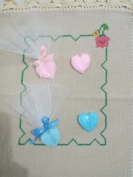 Lembrancinha / Mini Sabonete - Coração Lapidado Diamante