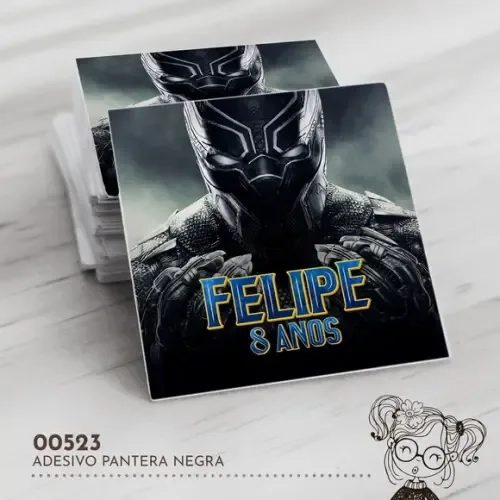 Adesivo Quadrado Pantera Negra - 00523