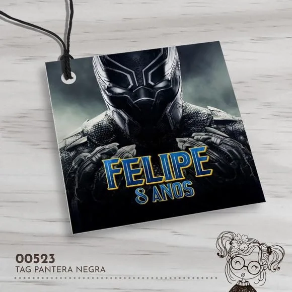Tag Quadrada Pantera Negra - 00523