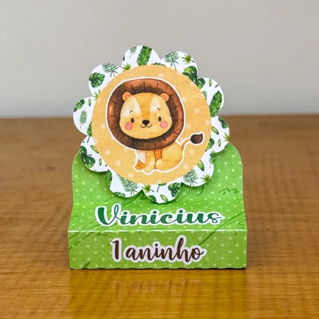 PEGUE E MONTE - Porta Bis Duplo Personalizados SAFARI - Decoração de Festa | Lembrancinhas | Aniversário | Personalizados