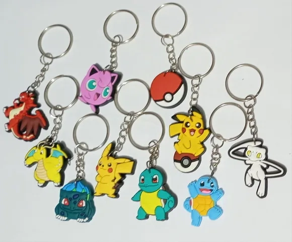 Chaveiro Pokemon Emborrachado Pacote com 20 Unidades