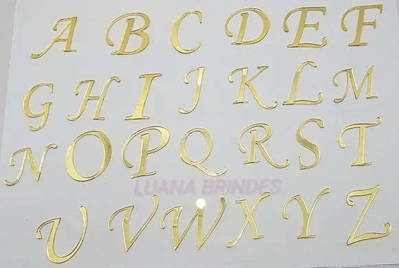 Aplique Letra de Acrílico Espelhado Dourado de 3,5cm