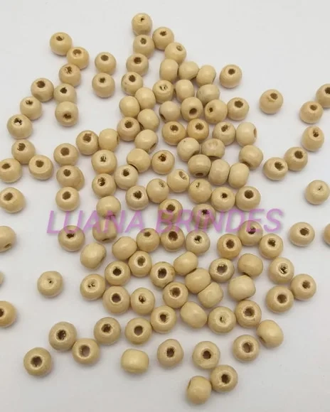 Bola Madeira Envernizada 8mm Pacote com 100 Unidades