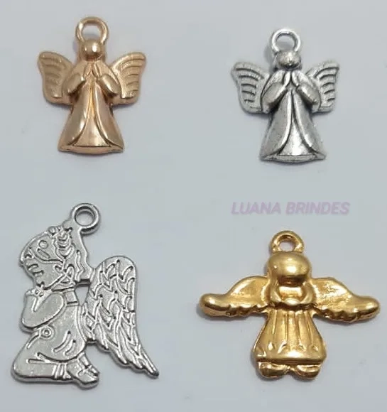 Kit Pingente Anjos Variados de Metal-pct c/12 unid