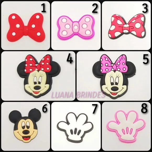 Apliques Emborrachados - Mickey e Minnie - Pct. C/10 Unid.