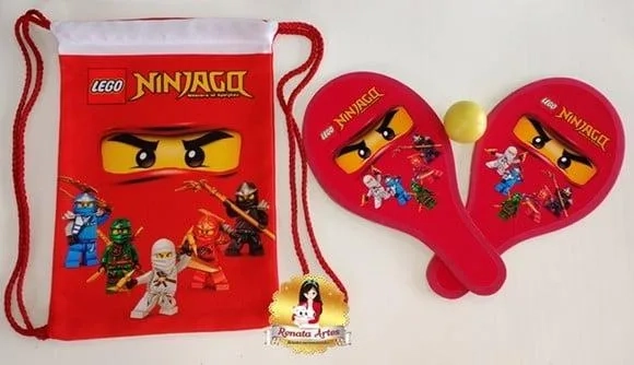 Mochila Ping Pong Tema Ninjago Vermelho