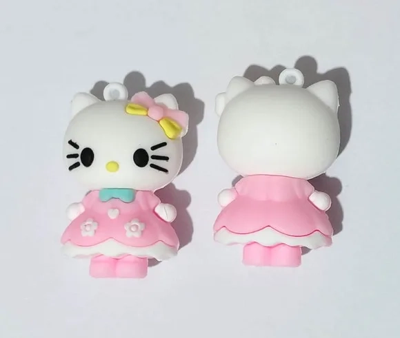 Pingente Hello Kitty 4,7cm Emborrachado Pacote com 2 Unidade