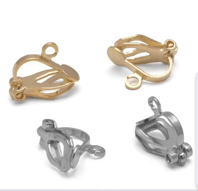 Base Brinco de Pressão dourado ou prateado 1 Saída