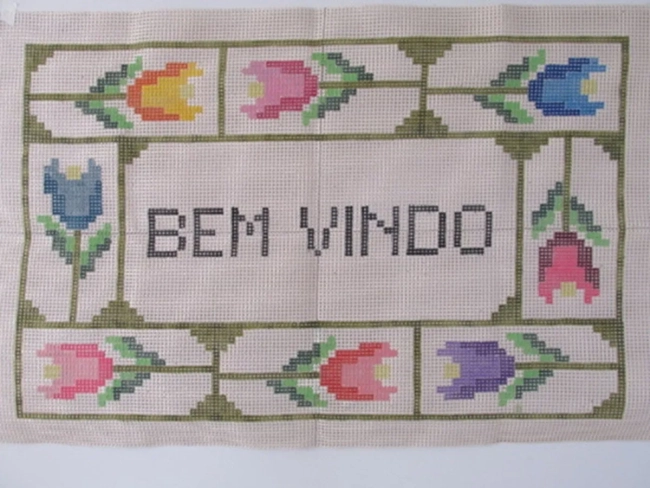 Tela pintada para bordar tapeçaria - Talagarça grossa