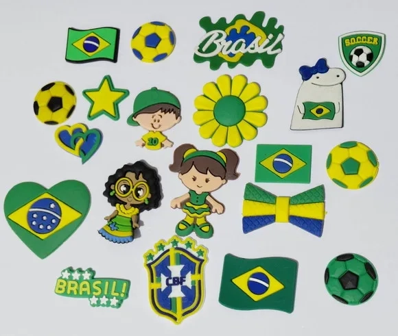Apliques Brasil Emborrachado Pacote com 20 Unidades