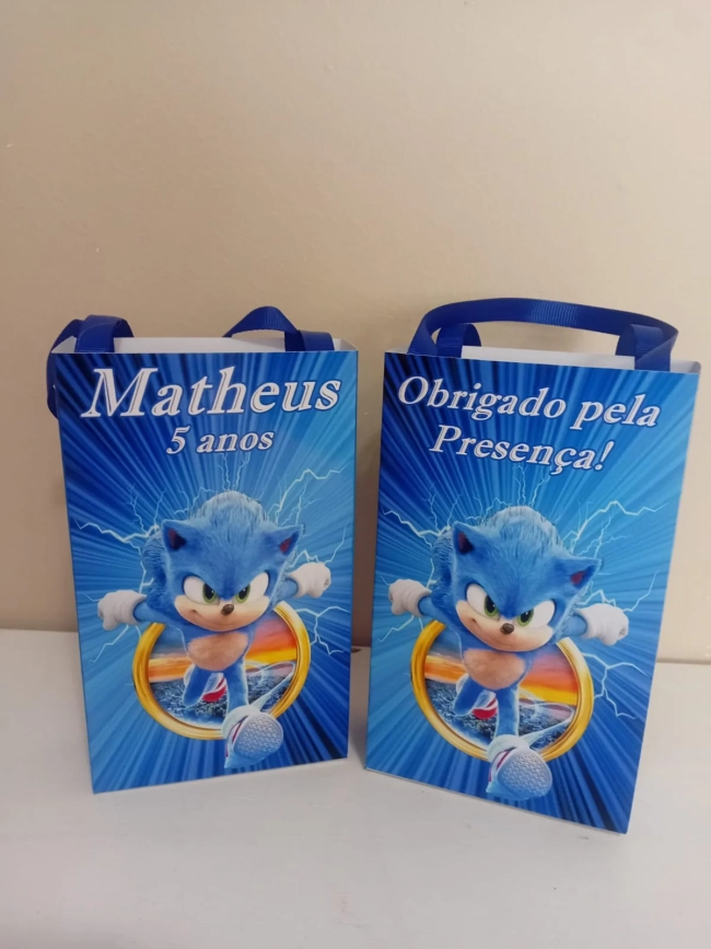 Sacolinhas Personalizadas Sonic para Lembrancinhas