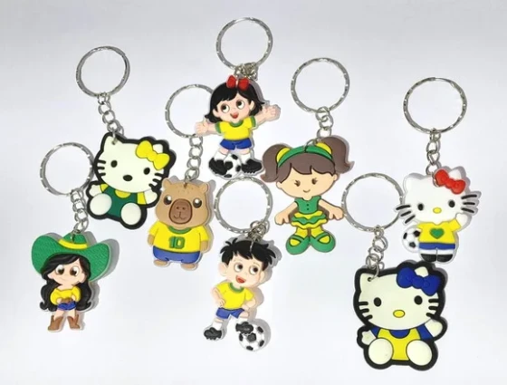 Chaveiro Personagens Copa do Mundo Pacote com 8 Unidades