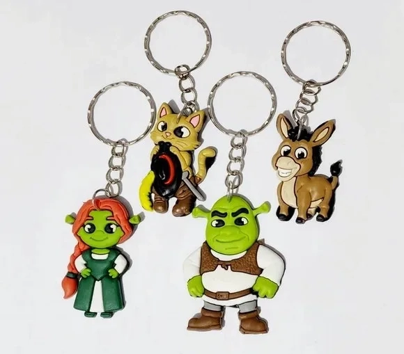 Chaveiro Turma do Shrek Emborrachado Pacote com 8 Unidades