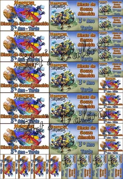 Etiquetas Escolar Monster Legends