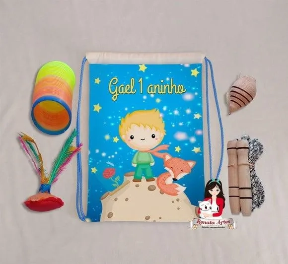 Mochila Boa Infância Tema Pequeno Príncipe 4