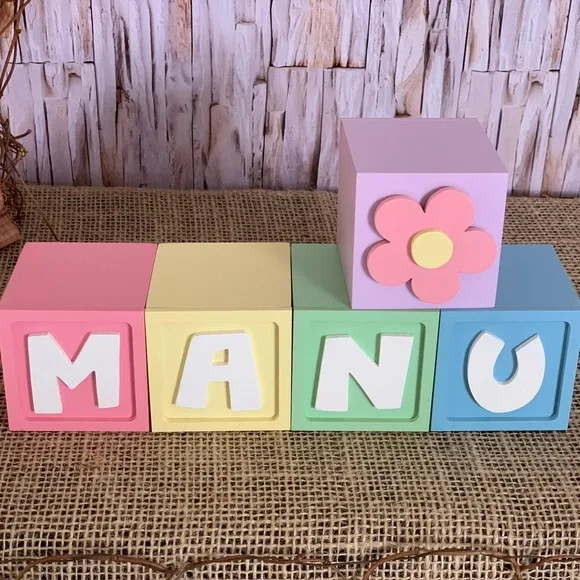 Candy Colors - Cubos 6x6cm Ts Flor - Decoração Bebê