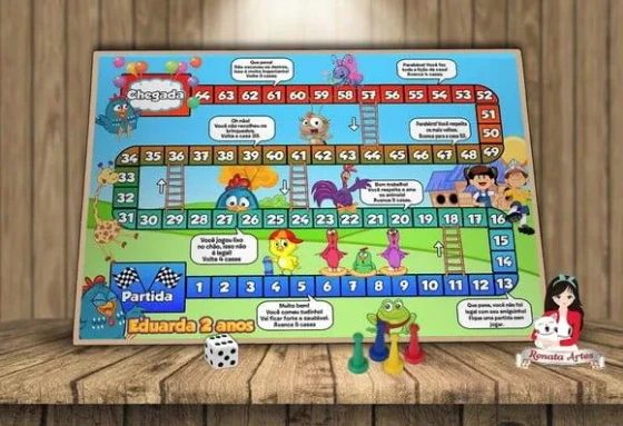 Tabuleiro Educativo Personalizado Galinha Pintadinha