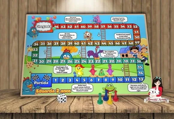 Tabuleiro Educativo Personalizado Galinha Pintadinha
